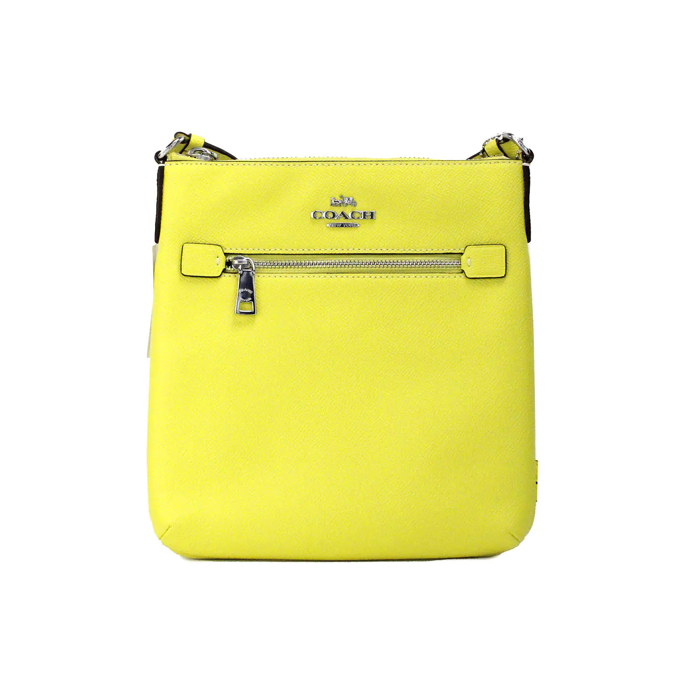 Coach Rowan Mini Bright Yellow Leather File Crossbody