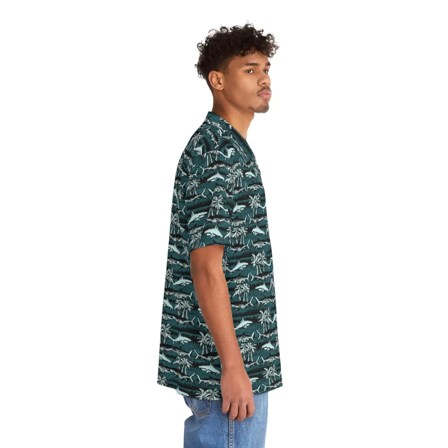 Men's Vintage Chalk Shark Hawaiian Shirt