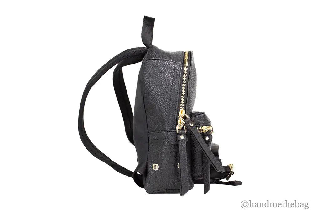 Mini sac à dos ajustable en cuir grainé noir Marc Jacobs