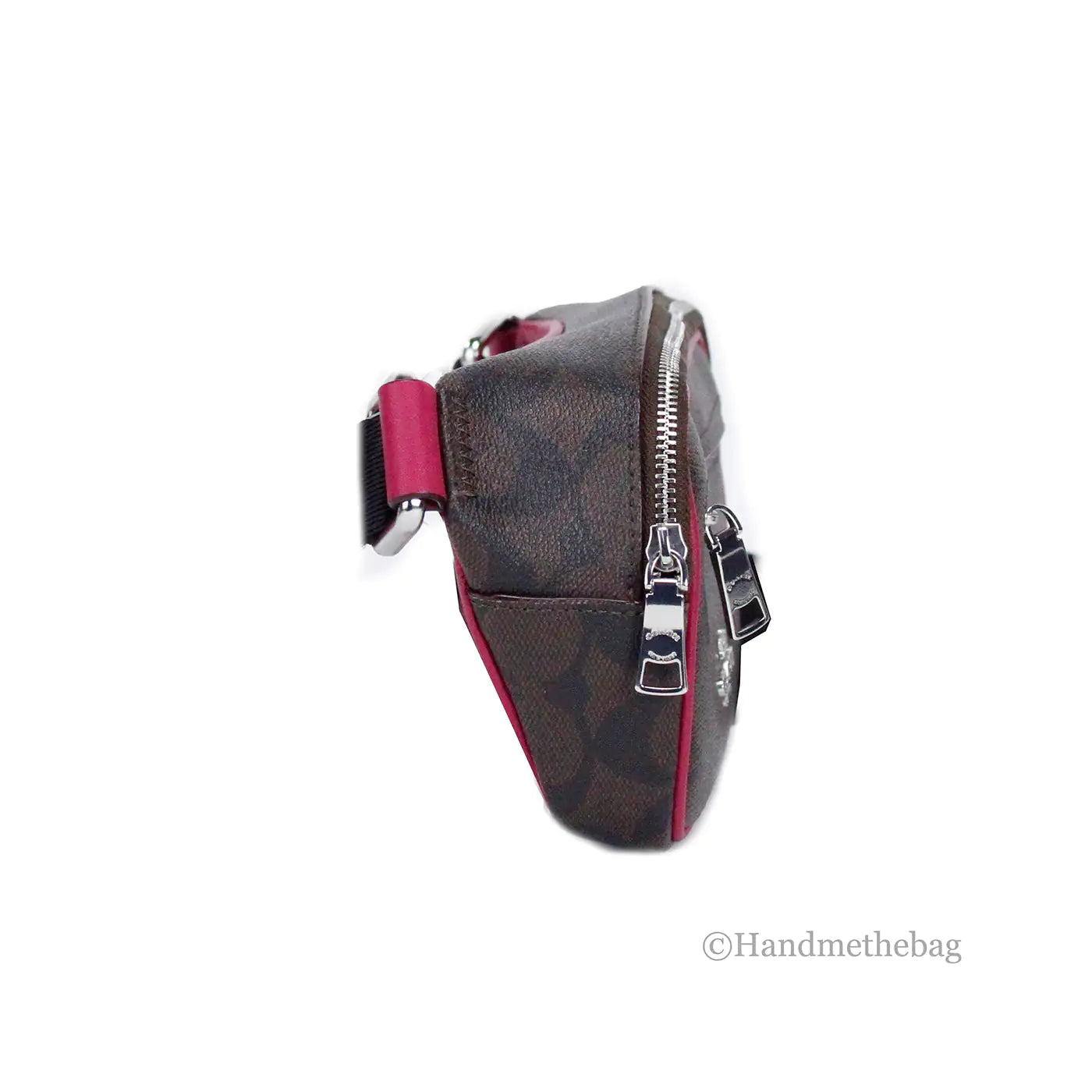 Coach Mini Brown Violet Coated Canvas Belt Bag